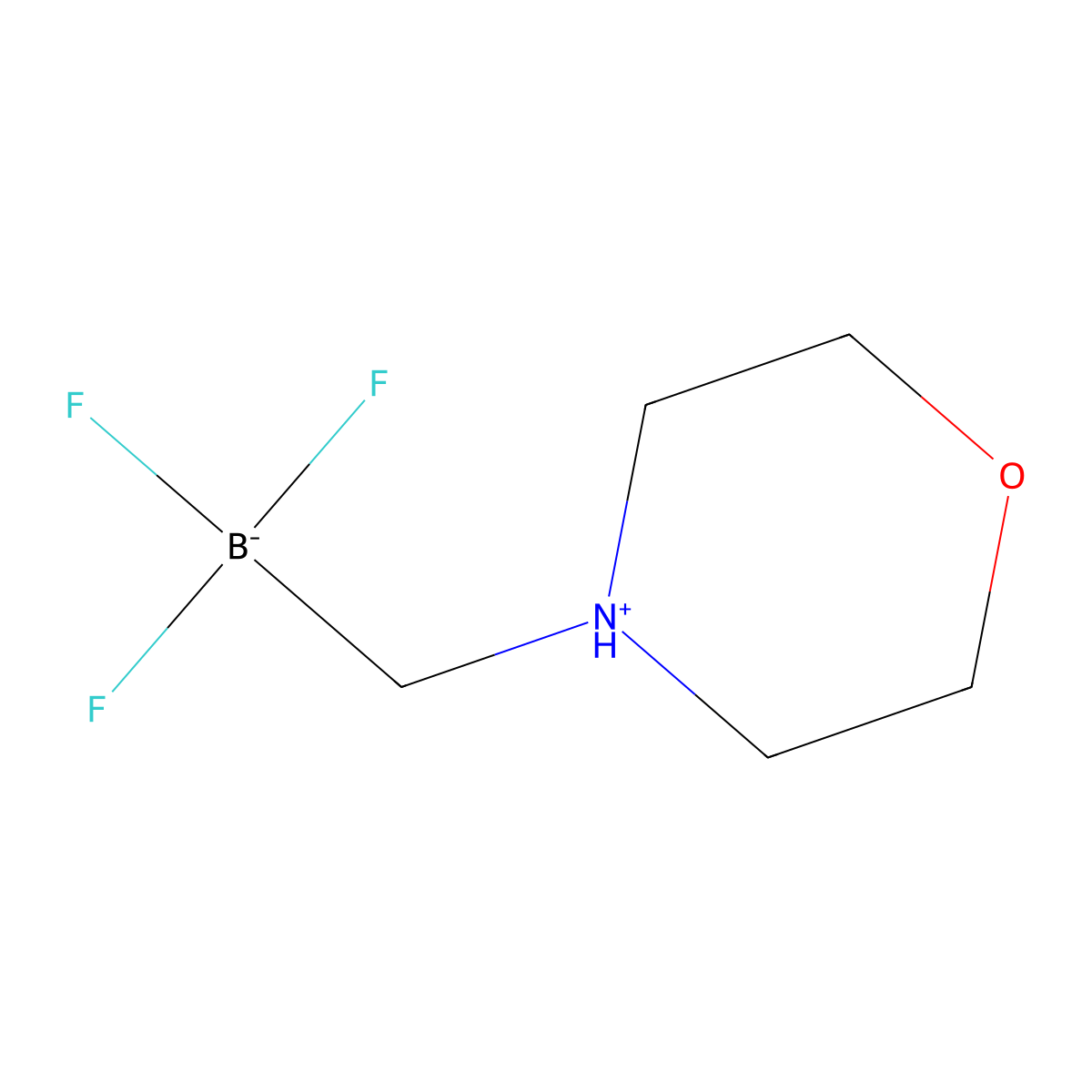 (morpholinium-4-ylmethyl)trifluoroborate internal salt molecular structure, CAS 1268340-94-8