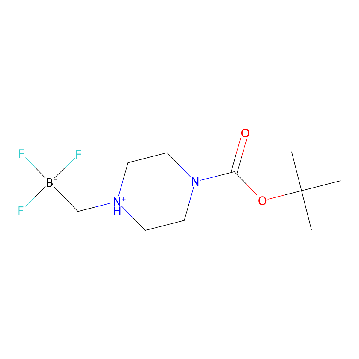 Trifluoro-[[4-[(2-methylpropan-2-yl)oxycarbonyl]piperazin-1-ium-1-yl]methyl]boranuide molecular structure, CAS 1268340-97-1