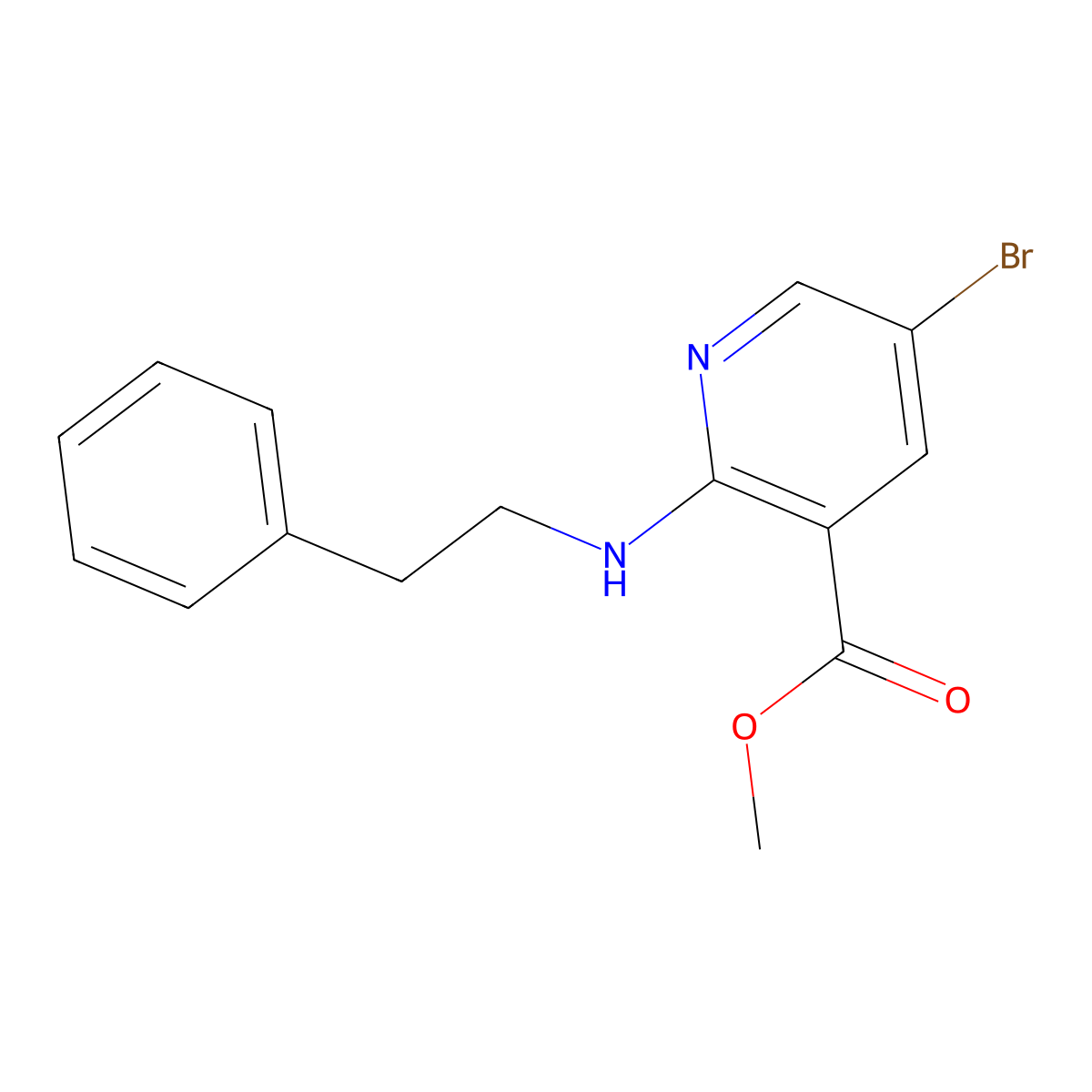 Methyl 5-bromo-2-(phenethylamino)nicotinate molecular structure, CAS 1268348-47-5