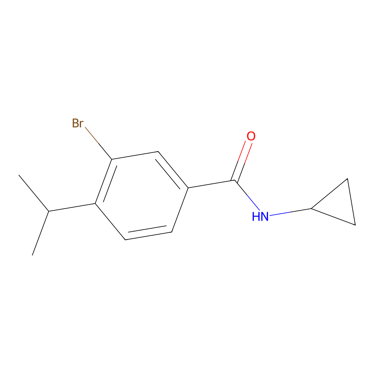 3-bromo-N-cyclopropyl-4-isopropylbenzamide molecular structure, CAS 1268351-52-5