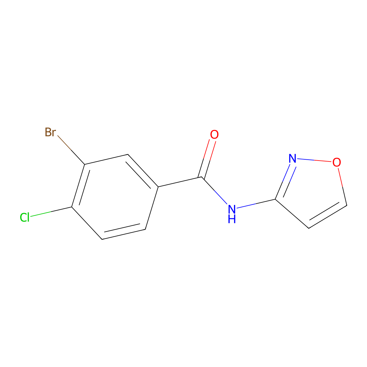3-Bromo-4-chloro-N-3-isoxazolylbenzamide molecular structure, CAS 1268351-94-5