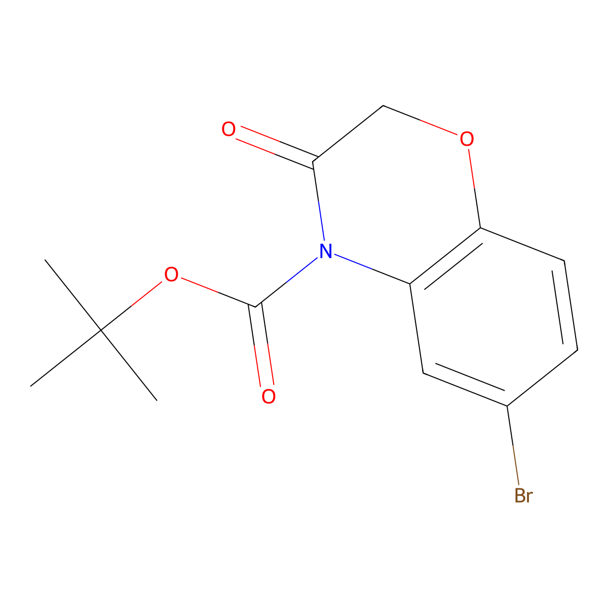 Tert-butyl 6-bromo-3-oxo-2,3-dihydro-4H-benzo[B][1,4]oxazine-4-carboxylate molecular structure, CAS 1268366-47-7