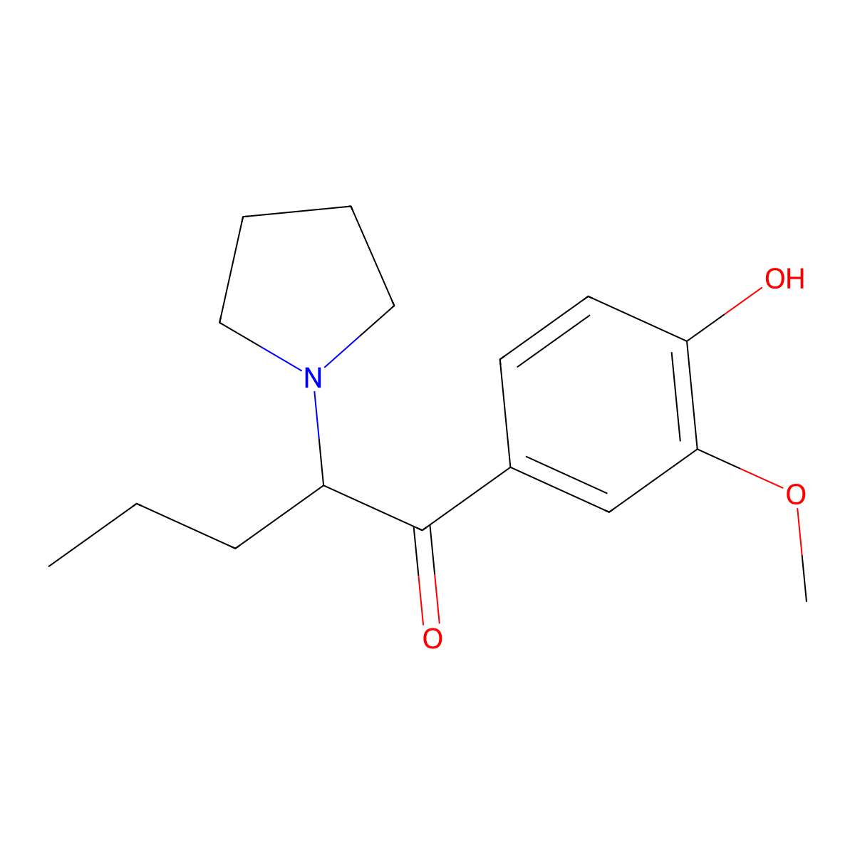 1-(4-Hydroxy-3-methoxyphenyl)-2-(pyrrolidin-1-yl)pentan-1-one molecular structure, CAS 1268367-17-4
