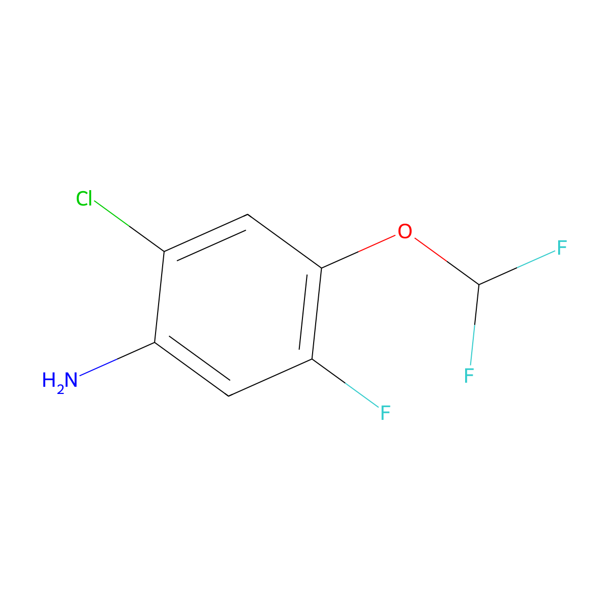 2-Chloro-4-(difluoromethoxy)-5-fluoroaniline molecular structure, CAS 1268382-40-6