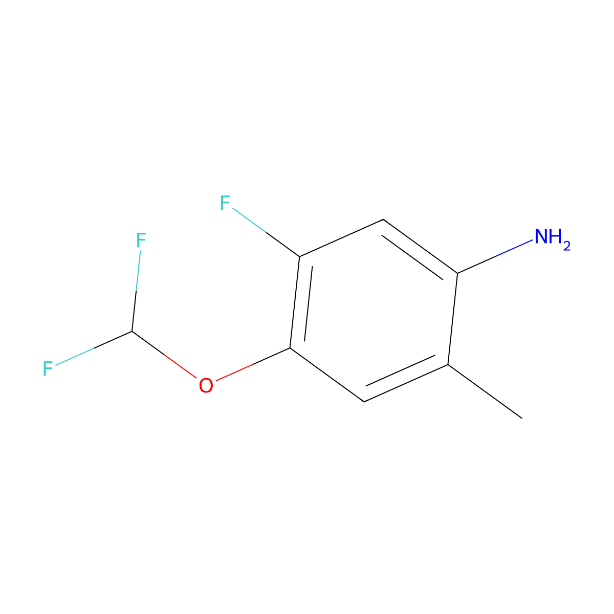 4-(Difluoromethoxy)-5-fluoro-2-methylaniline molecular structure, CAS 1268383-05-6