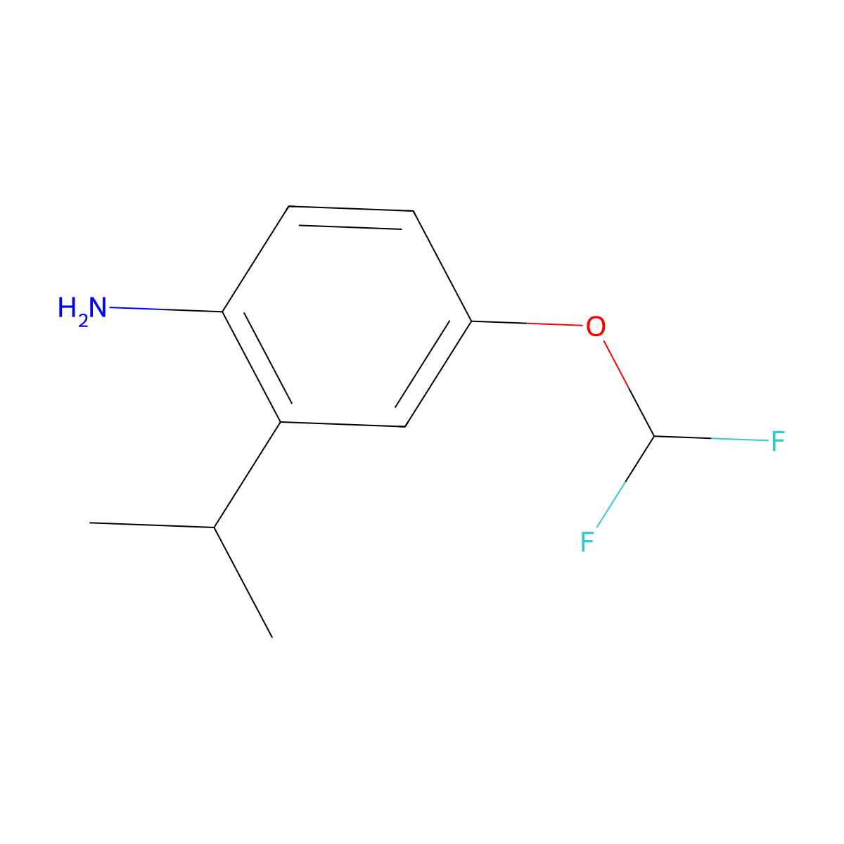 4-(Difluoromethoxy)-2-isopropylbenzenamine molecular structure, CAS 1268389-36-1