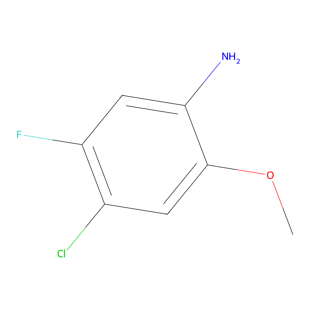 4-Chloro-5-fluoro-2-methoxyaniline molecular structure, CAS 1268392-91-1
