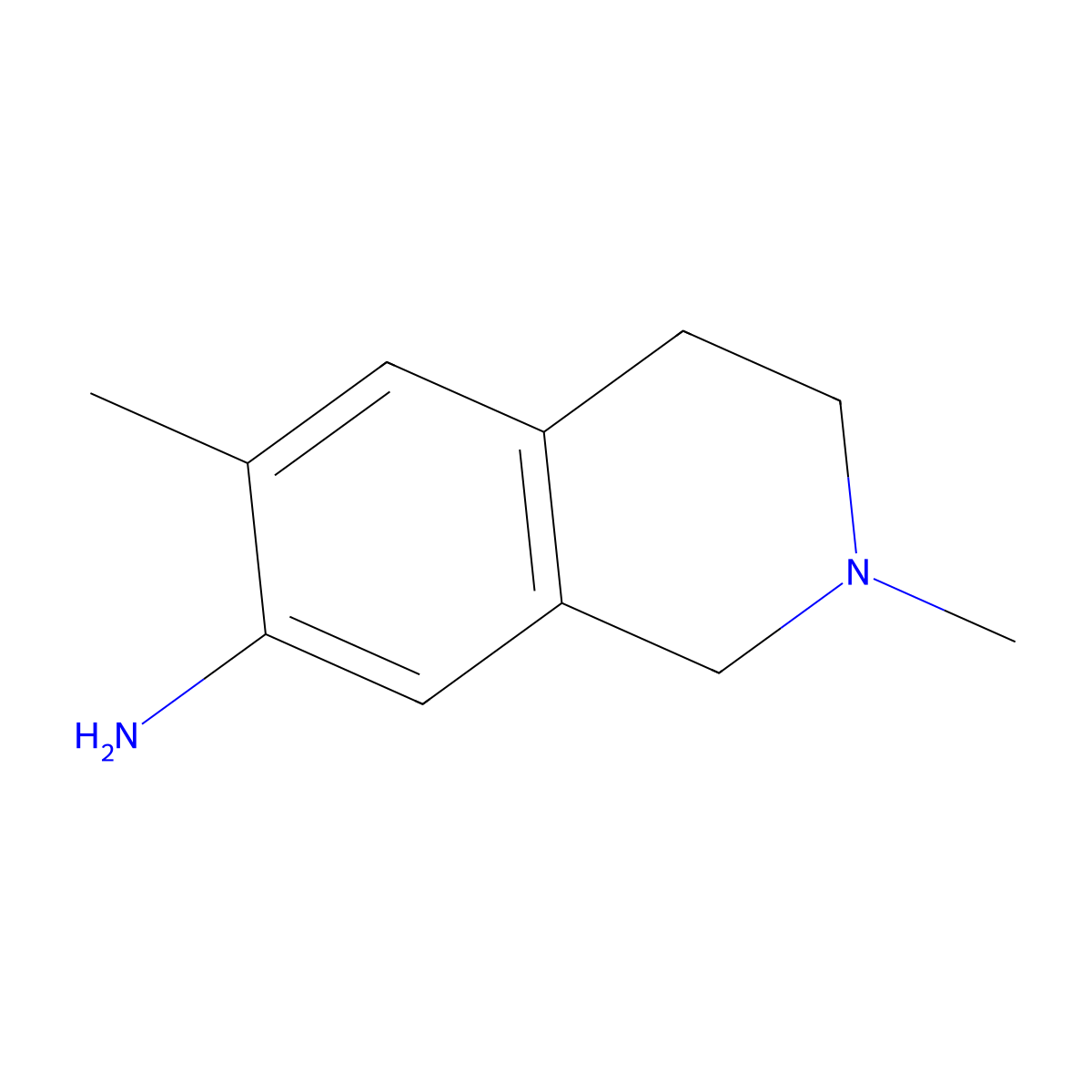 1,2,3,4-tetrahydro-2,6-dimethyl-7-Isoquinolinamine molecular structure, CAS 1268394-21-3