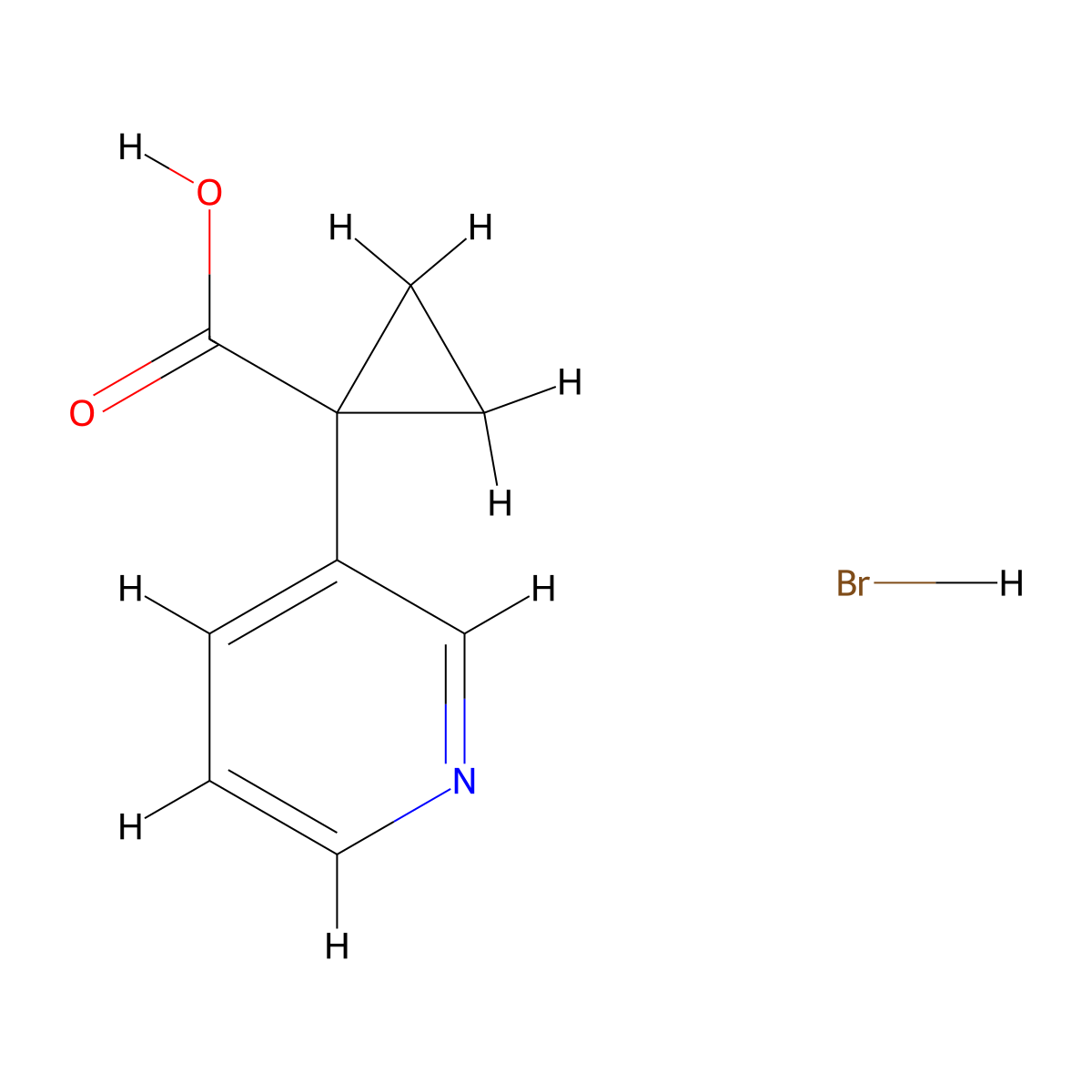 1-(Pyridin-3-yl)cyclopropanecarboxylic acid hydrobromide molecular structure, CAS 1268444-68-3