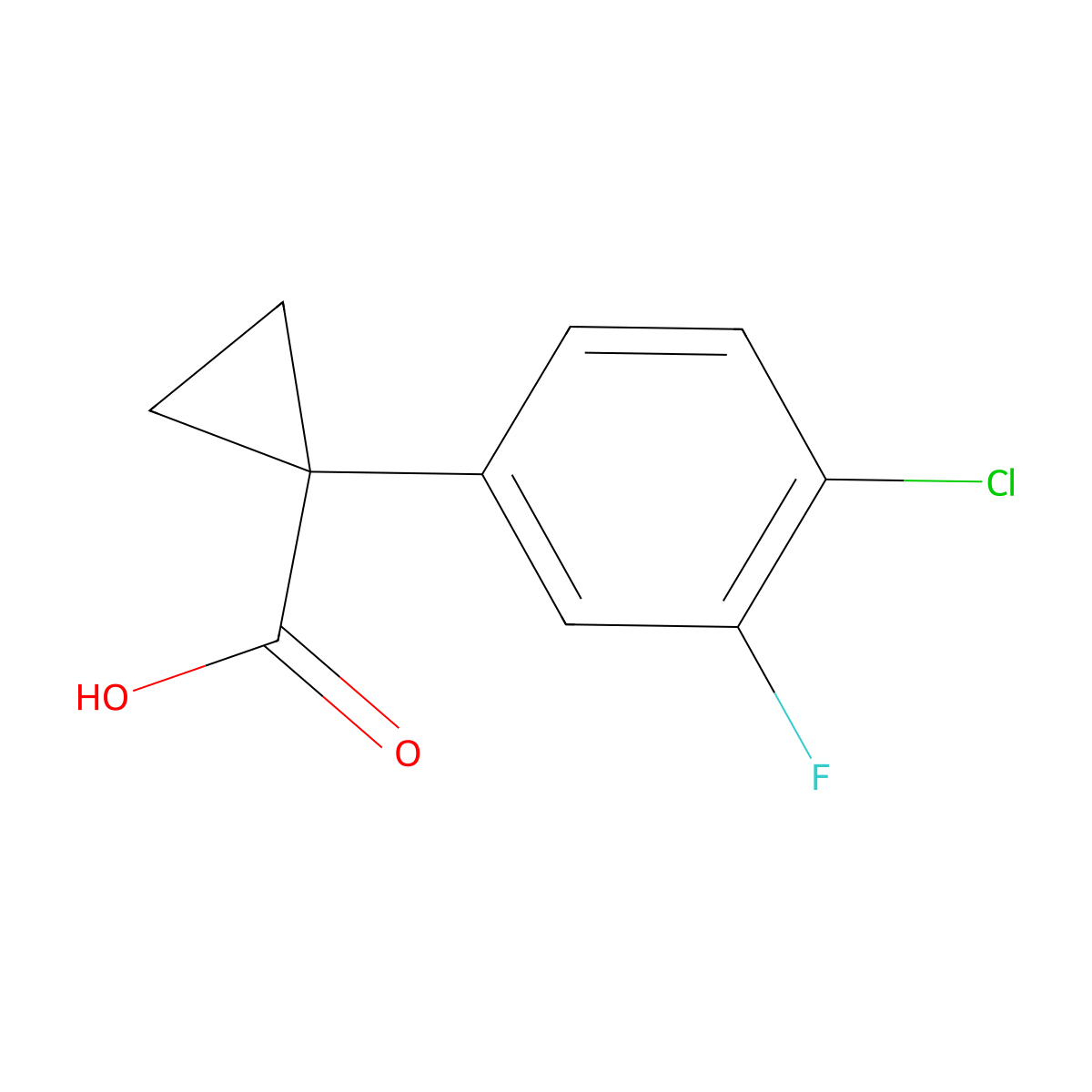 1-(4-Chloro-3-fluorophenyl)cyclopropanecarboxylic Acid molecular structure, CAS 1268444-83-2