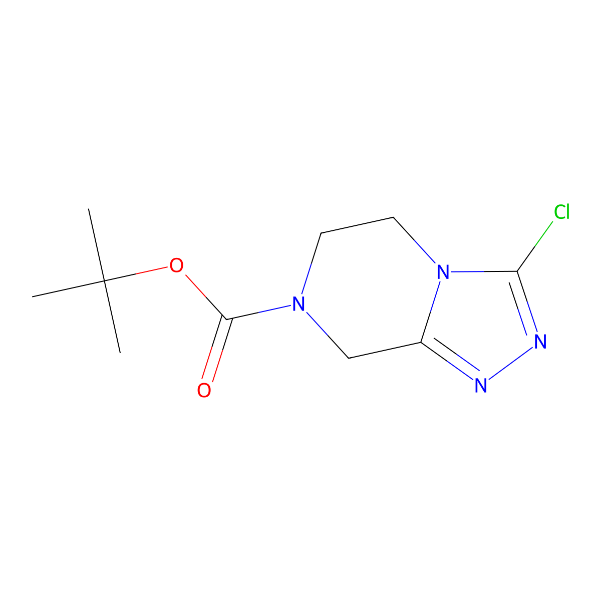 tert-Butyl 3-chloro-5,6-dihydro-[1,2,4]triazolo[4,3-a]pyrazine-7(8H)-carboxylate molecular structure, CAS 1268451-71-3