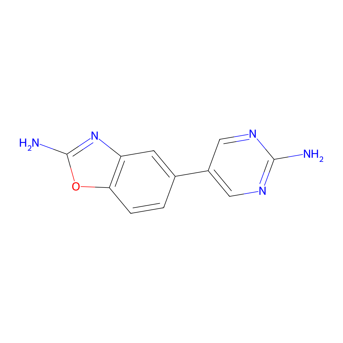 5-(2-Amino-5-pyrimidinyl)-2-benzoxazolamine molecular structure, CAS 1268456-47-8