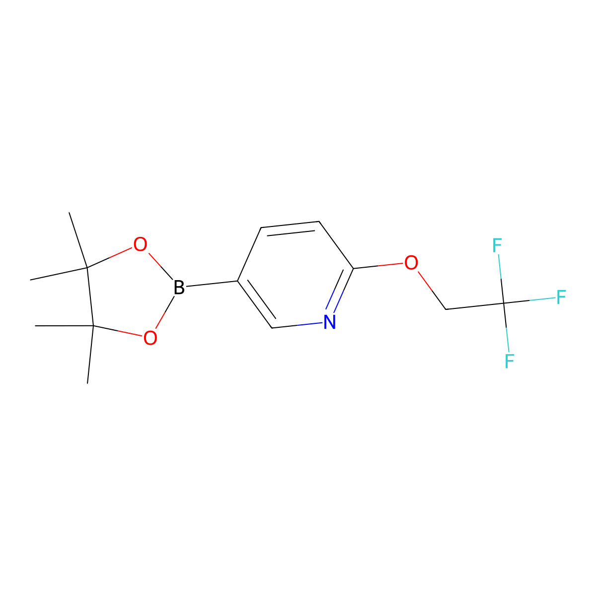 5-(4,4,5,5-Tetramethyl-1,3,2-dioxaborolan-2-yl)-2-(2,2,2-trifluoroethoxy)pyridine molecular structure, CAS 1268467-17-9