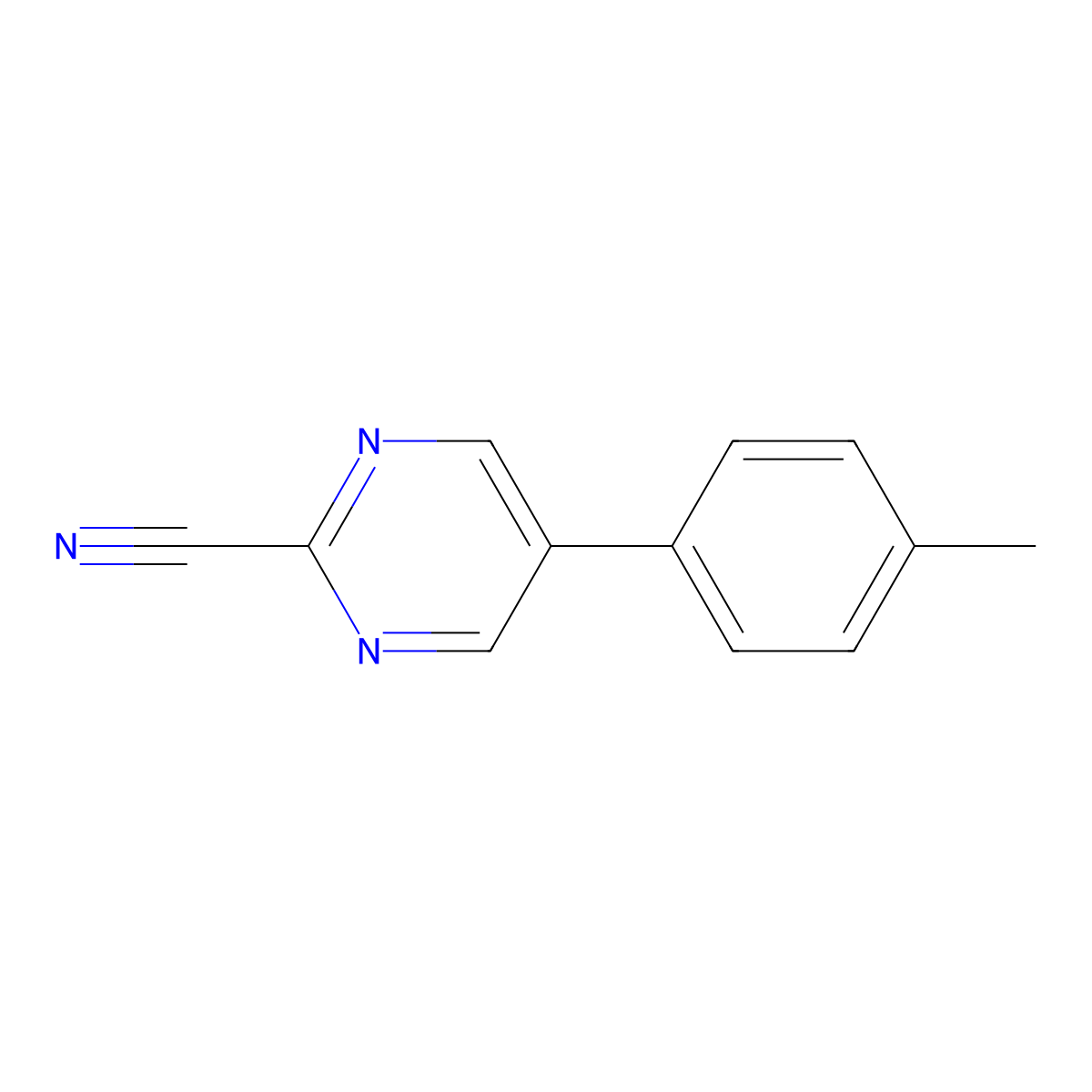 5-(4-Methylphenyl)pyrimidine-2-carbonitrile molecular structure, CAS 1268477-09-3