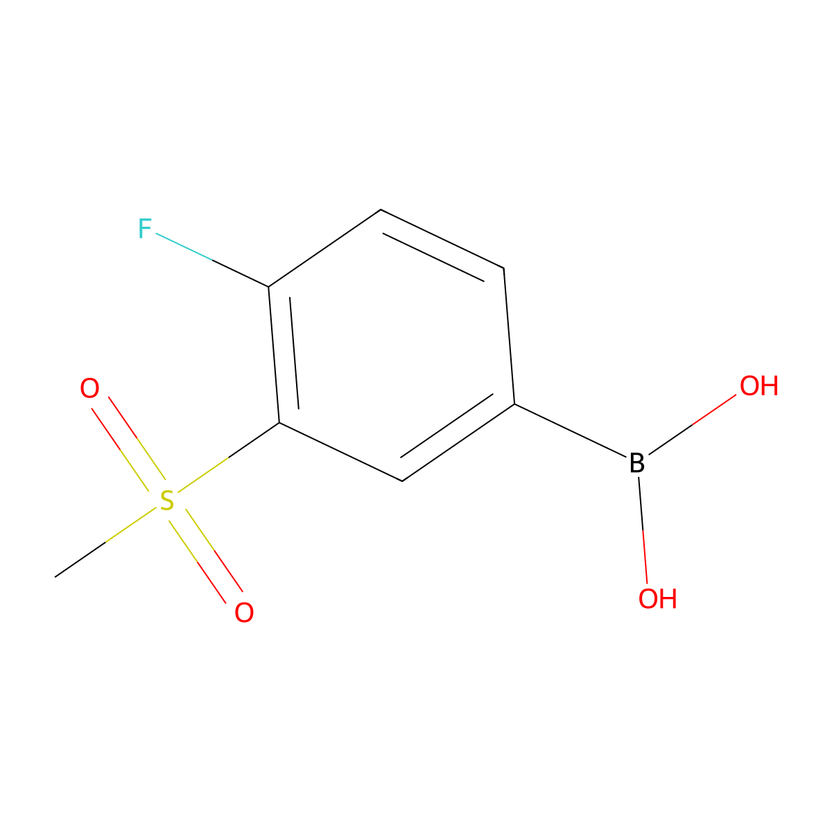 4-Fluoro-3-(methanesulfonyl)phenylboronic acid molecular structure, CAS 1268496-35-0