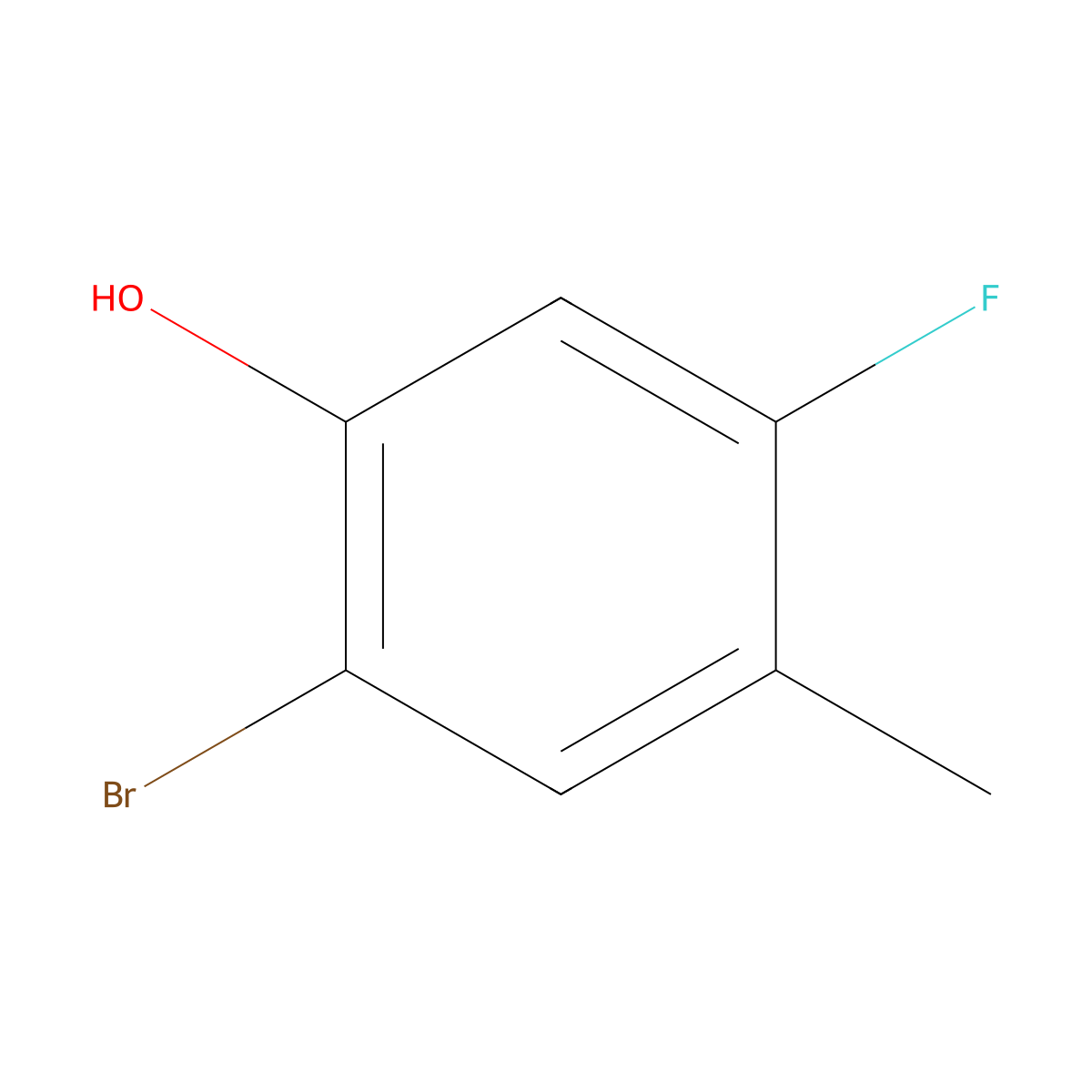 2-Bromo-5-fluoro-4-methylphenol molecular structure, CAS 1268511-85-8