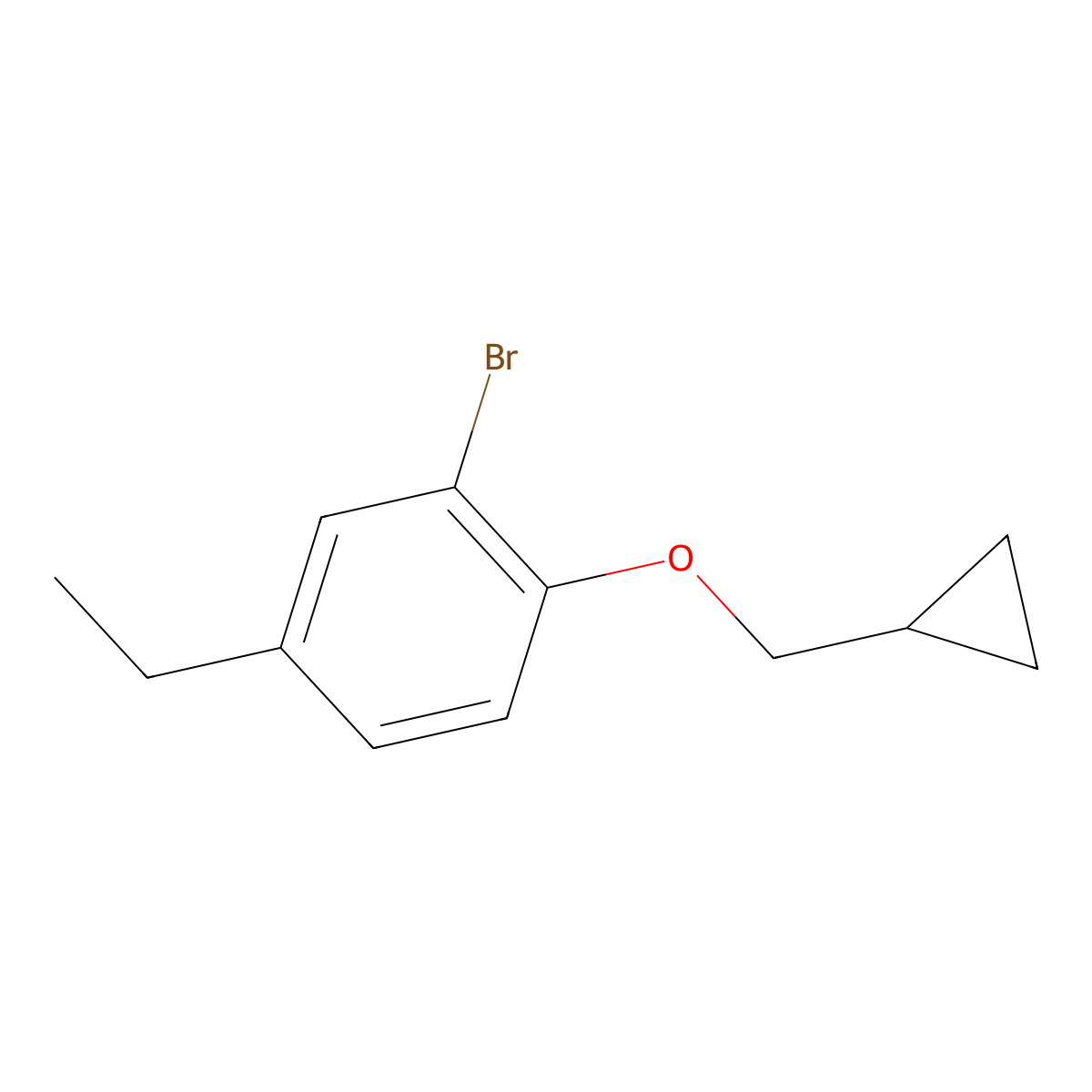 2-Bromo-1-(cyclopropylmethoxy)-4-ethylbenzene molecular structure, CAS 1268511-89-2