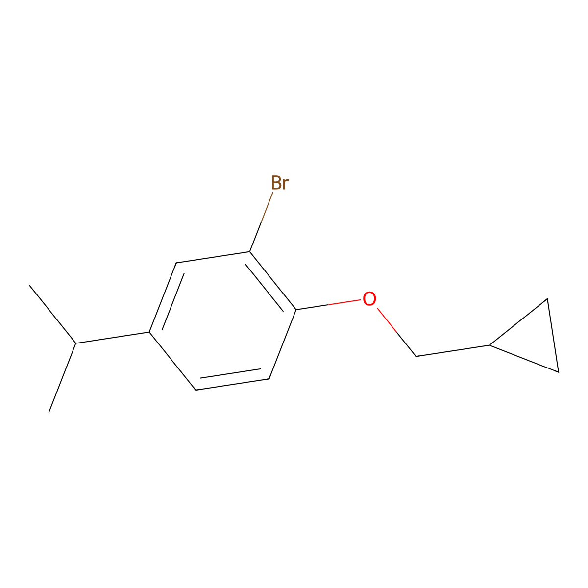 2-Bromo-1-(cyclopropylmethoxy)-4-isopropylbenzene molecular structure, CAS 1268511-90-5