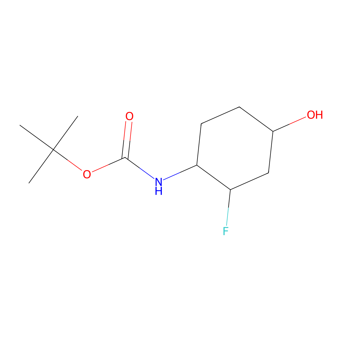 (1S,3S,4R)-rel-4-(Boc-amino)-3-fluorocyclohexanol molecular structure, CAS 1268512-47-5