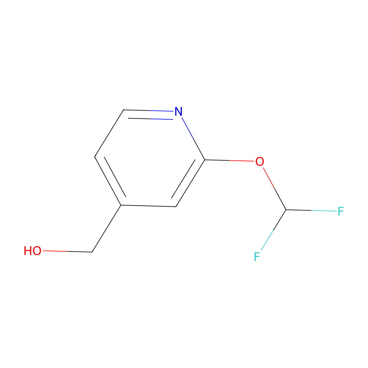 (2-(Difluoromethoxy)pyridin-4-yl)methanol molecular structure, CAS 1268516-11-5