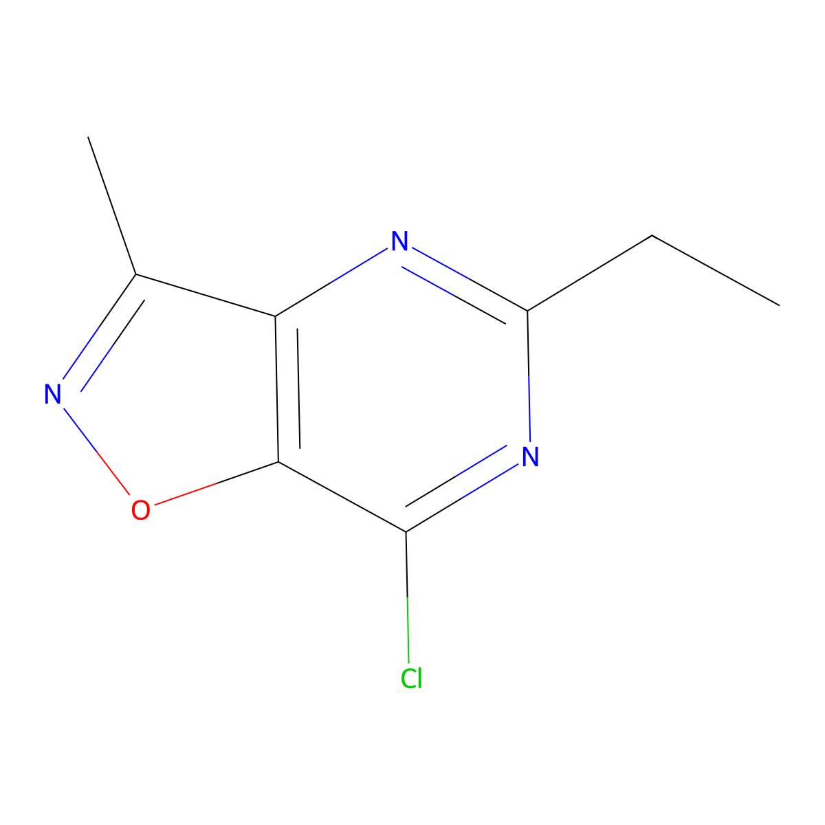 7-Chloro-5-ethyl-3-methyl-isoxazolo[4,5-d]pyrimidine molecular structure, CAS 1268519-94-3