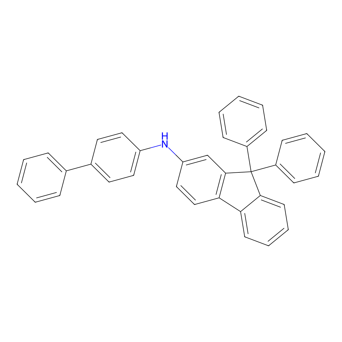 N-((1,1'-Biphenyl)-4-yl)-9,9-diphenyl-9H-fluoren-2-amine molecular structure, CAS 1268520-04-2