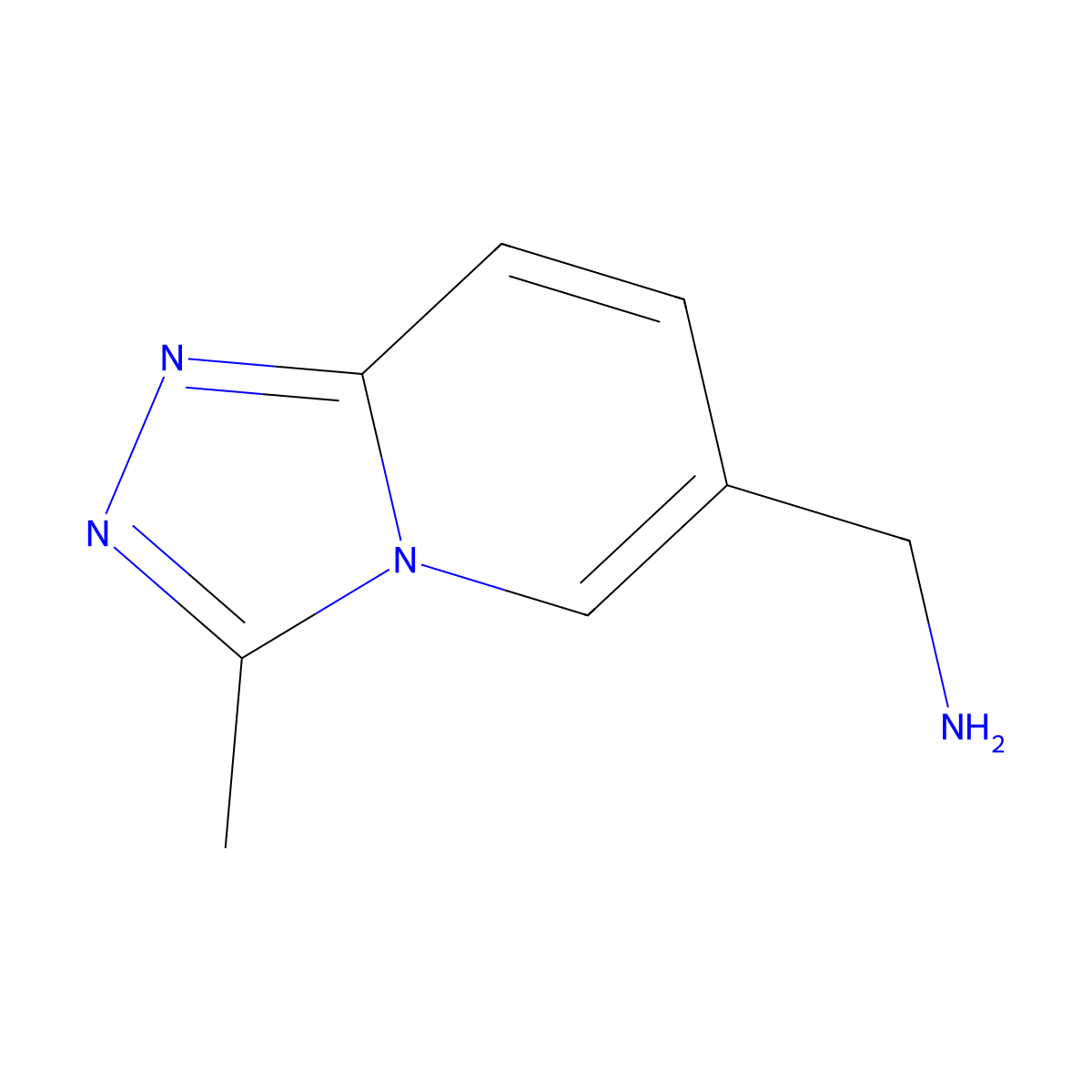 1-{3-Methyl-[1,2,4]triazolo[4,3-a]pyridin-6-yl}methanamine molecular structure, CAS 1268520-48-4