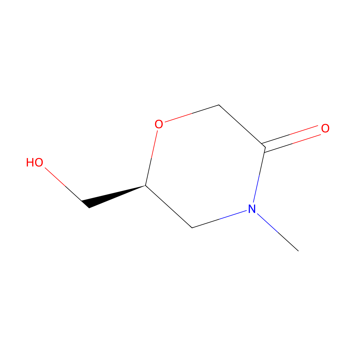(S)-6-(Hydroxymethyl)-4-methylmorpholin-3-one molecular structure, CAS 1268520-99-5
