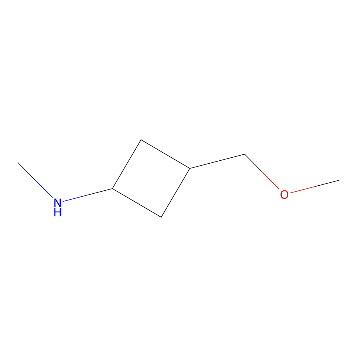 cis-3-(Methoxymethyl)-N-methylcyclobutanamine molecular structure, CAS 1268521-13-6