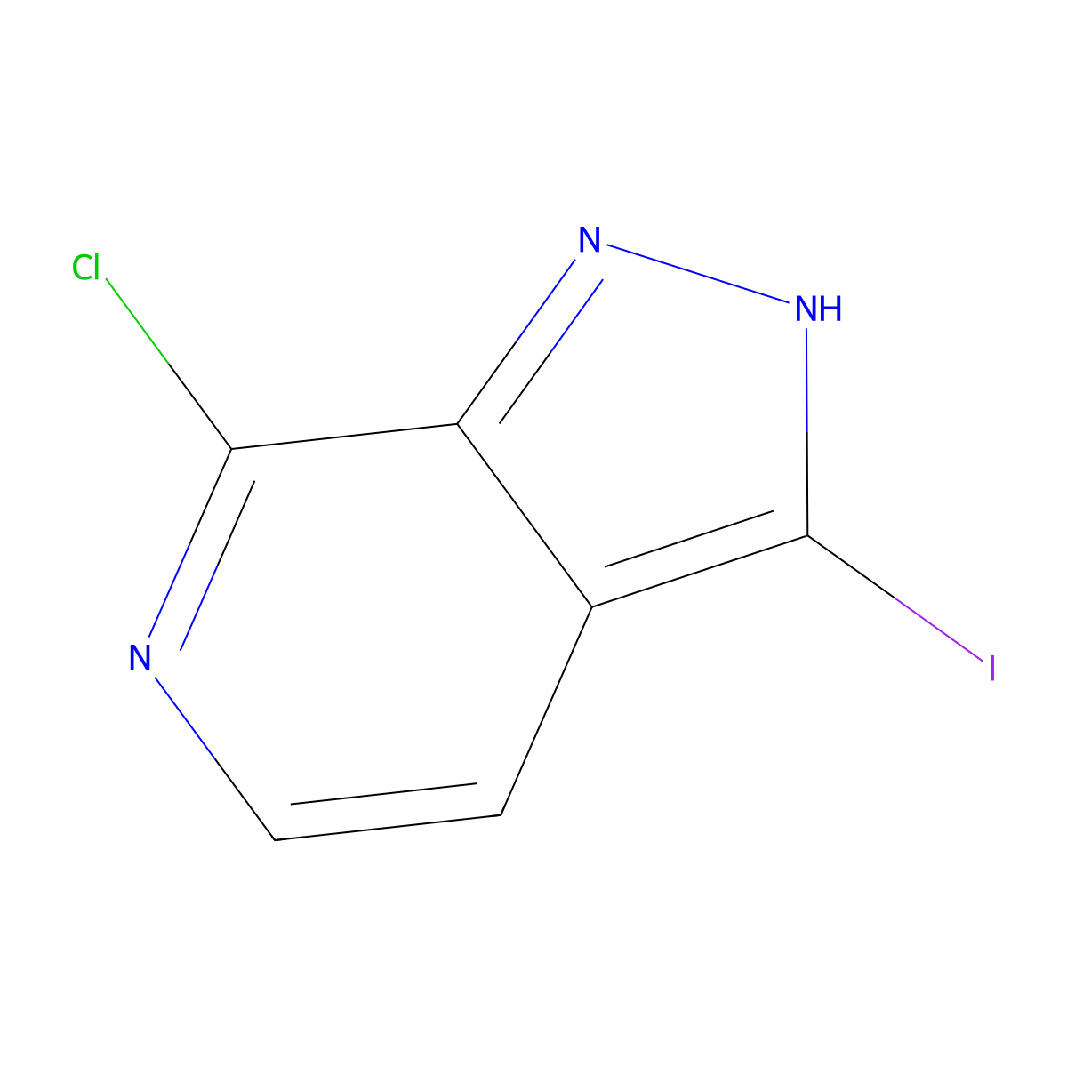 7-chloro-3-iodo-1H-pyrazolo(3,4-c)pyridine molecular structure, CAS 1268521-18-1