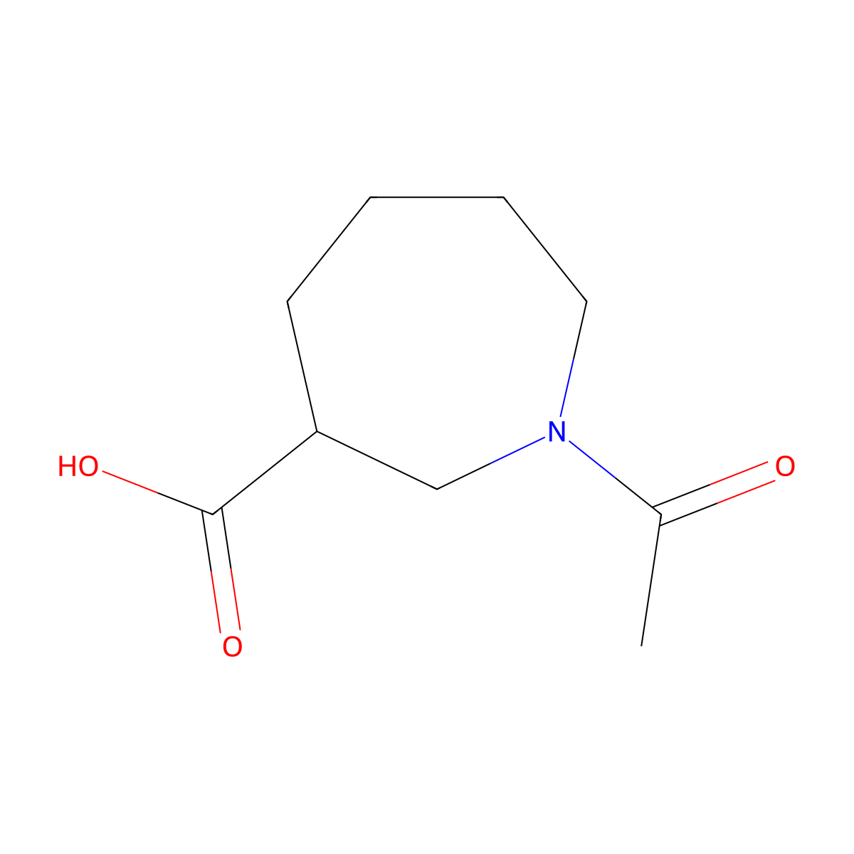 1-Acetylazepane-3-carboxylic acid molecular structure, CAS 1268521-27-2