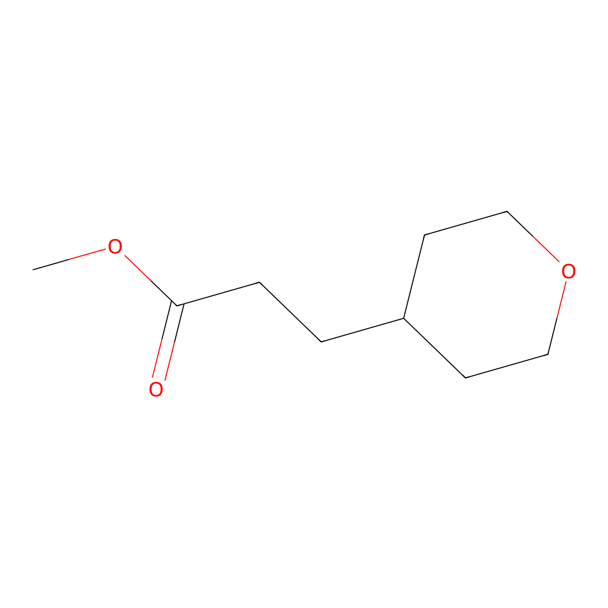 Methyl 3-(oxan-4-yl)propanoate molecular structure, CAS 1268521-32-9