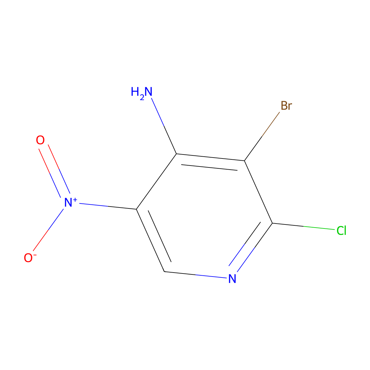 3-Bromo-2-chloro-5-nitropyridin-4-amine molecular structure, CAS 1268521-33-0