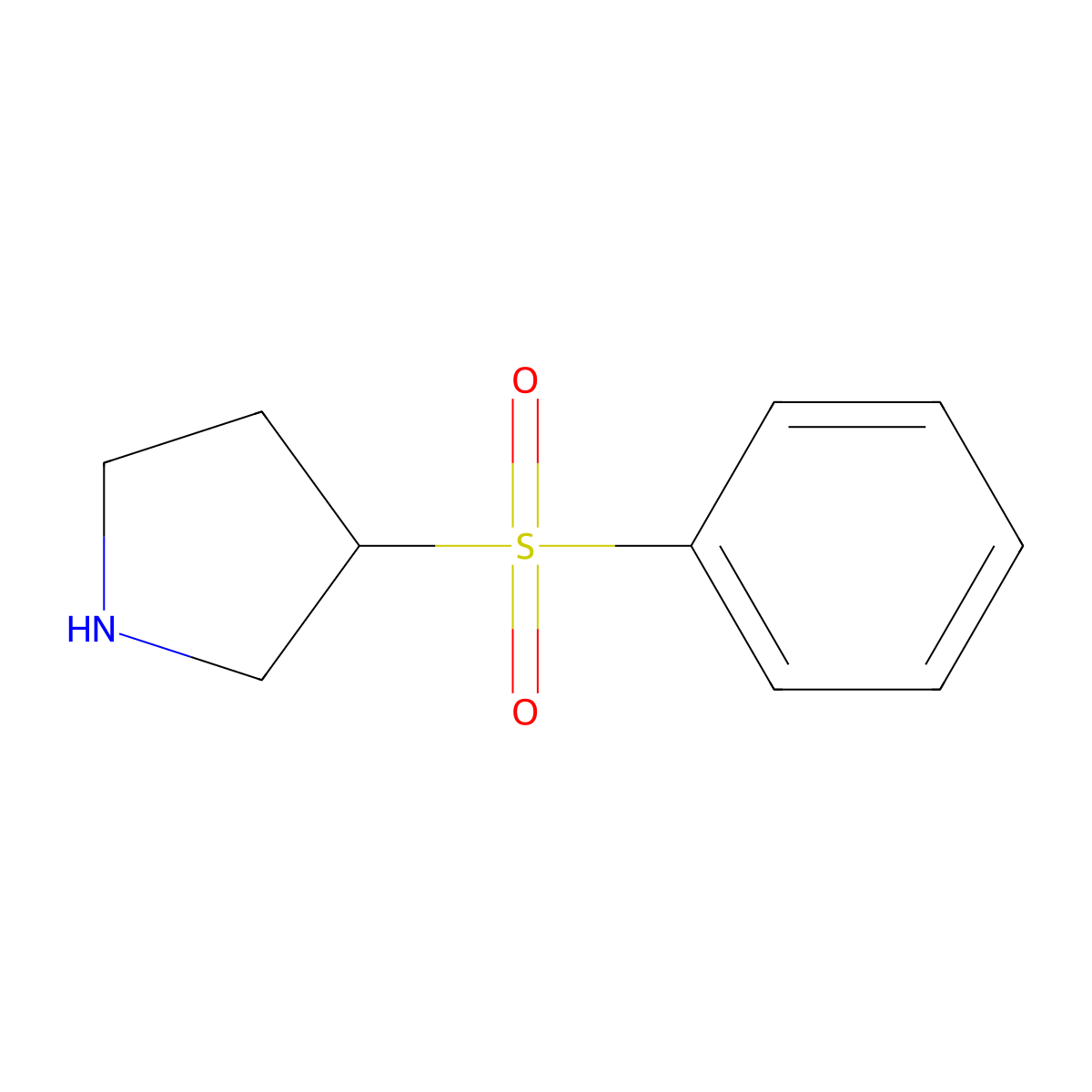 (3R)-3-(Benzenesulfonyl)pyrrolidine molecular structure, CAS 1268521-39-6