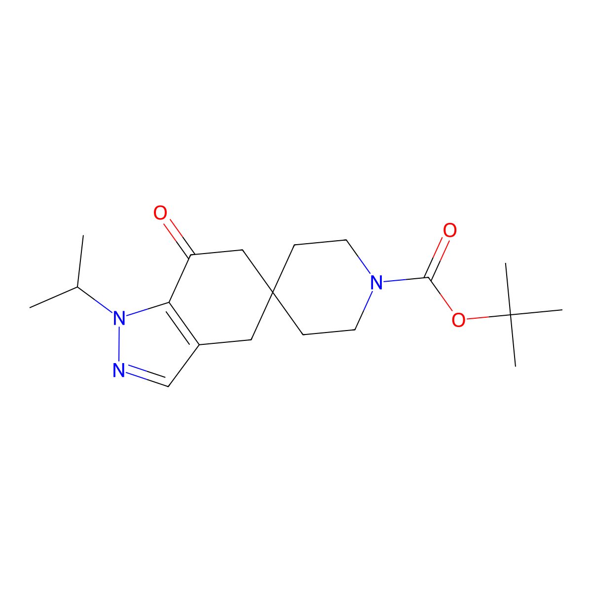 Tert-butyl 1-isopropyl-7-oxo-1,4,6,7-tetrahydrospiro[indazole-5,4'-piperidine]-1'-carboxylate molecular structure, CAS 1268521-74-9