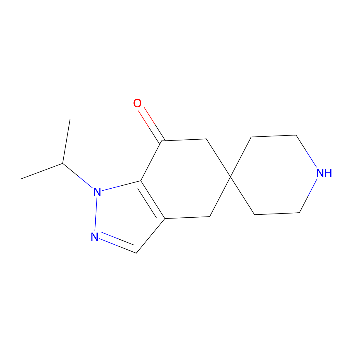 1-Isopropyl-1,4-dihydrospiro[indazole-5,4'-piperidin]-7(6H)-one molecular structure, CAS 1268521-75-0