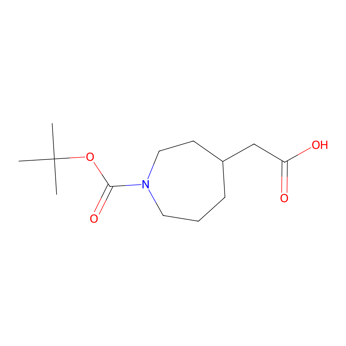 2-{1-[(Tert-butoxy)carbonyl]azepan-4-yl}acetic acid molecular structure, CAS 1268521-78-3