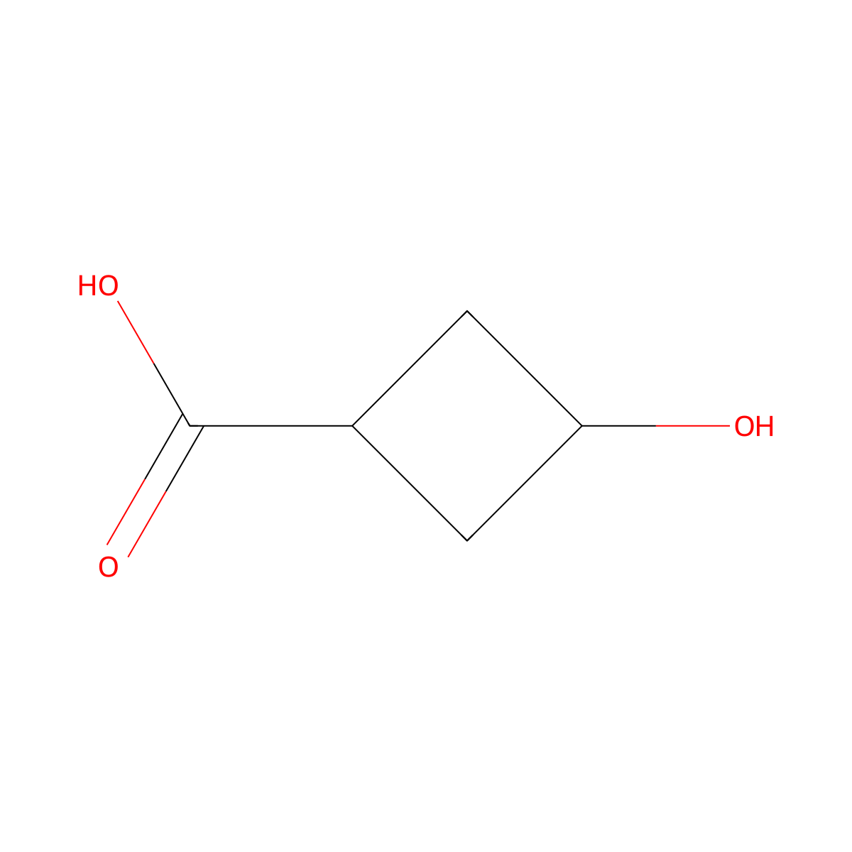 3-Hydroxycyclobutane-1-carboxylic acid molecular structure, CAS 1268521-85-2