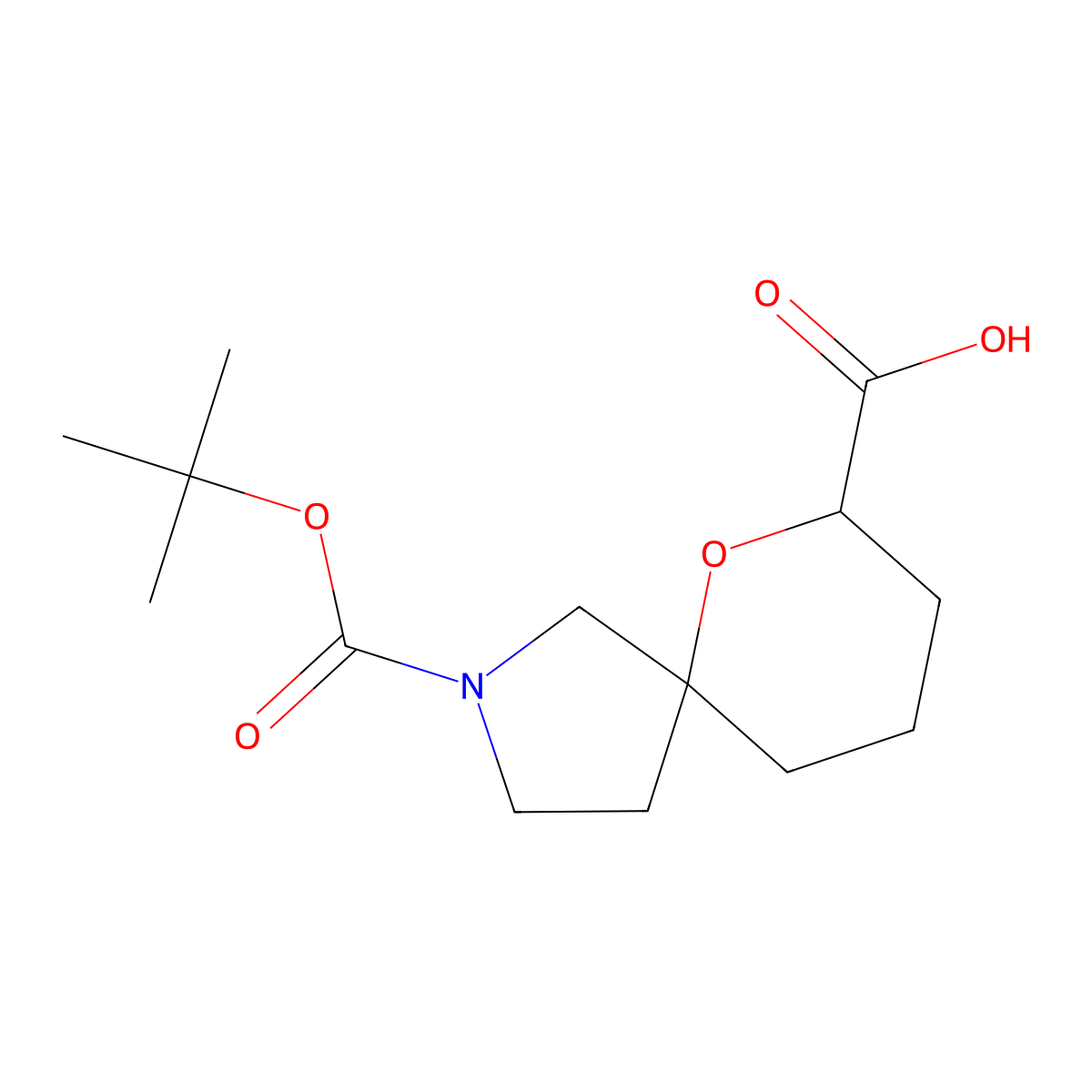2-(tert-Butoxycarbonyl)-6-oxa-2-azaspiro[4.5]decane-7-carboxylic acid molecular structure, CAS 1268521-94-3