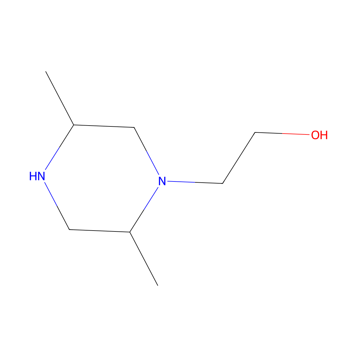 Rac-2-[(2r,5s)-2,5-dimethylpiperazin-1-yl]ethan-1-ol molecular structure, CAS 1268522-37-7
