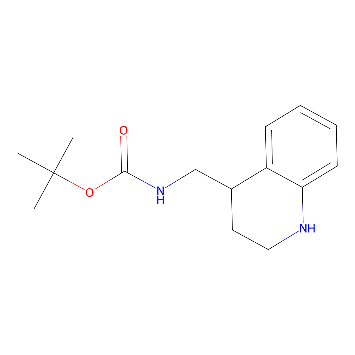 tert-butyl N-[(1,2,3,4-tetrahydroquinolin-4-yl)methyl]carbamate molecular structure, CAS 1268522-41-3