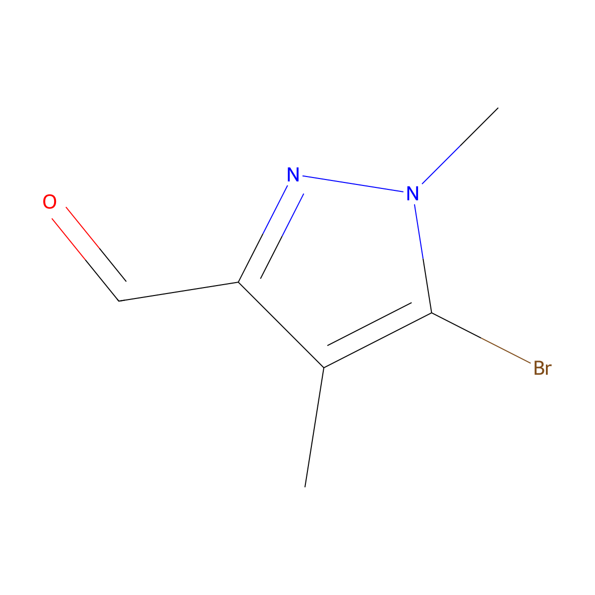 5-Bromo-1,4-dimethyl-1H-pyrazole-3-carbaldehyde molecular structure, CAS 1268522-54-8