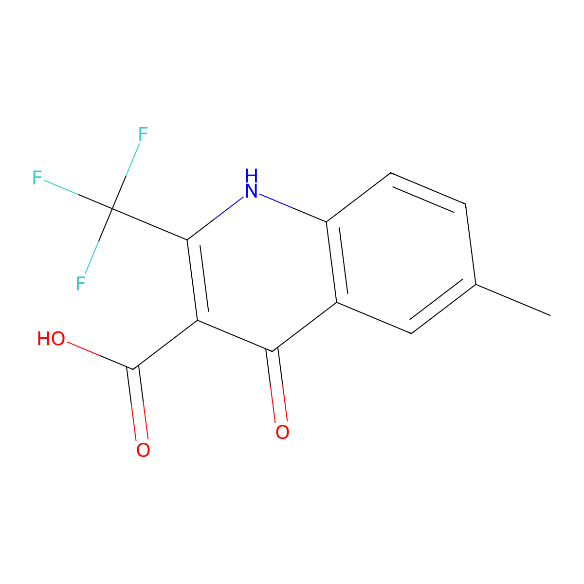4-Hydroxy-6-methyl-2-(trifluoromethyl)quinoline-3-carboxylic acid molecular structure, CAS 126855-84-3