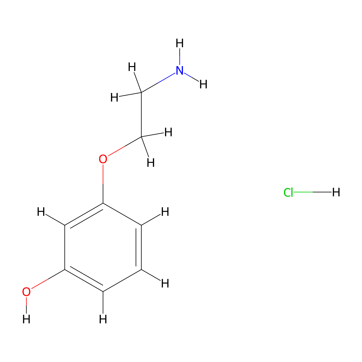 3-(2-Aminoethoxy)-phenol HCl molecular structure, CAS 1268609-83-1