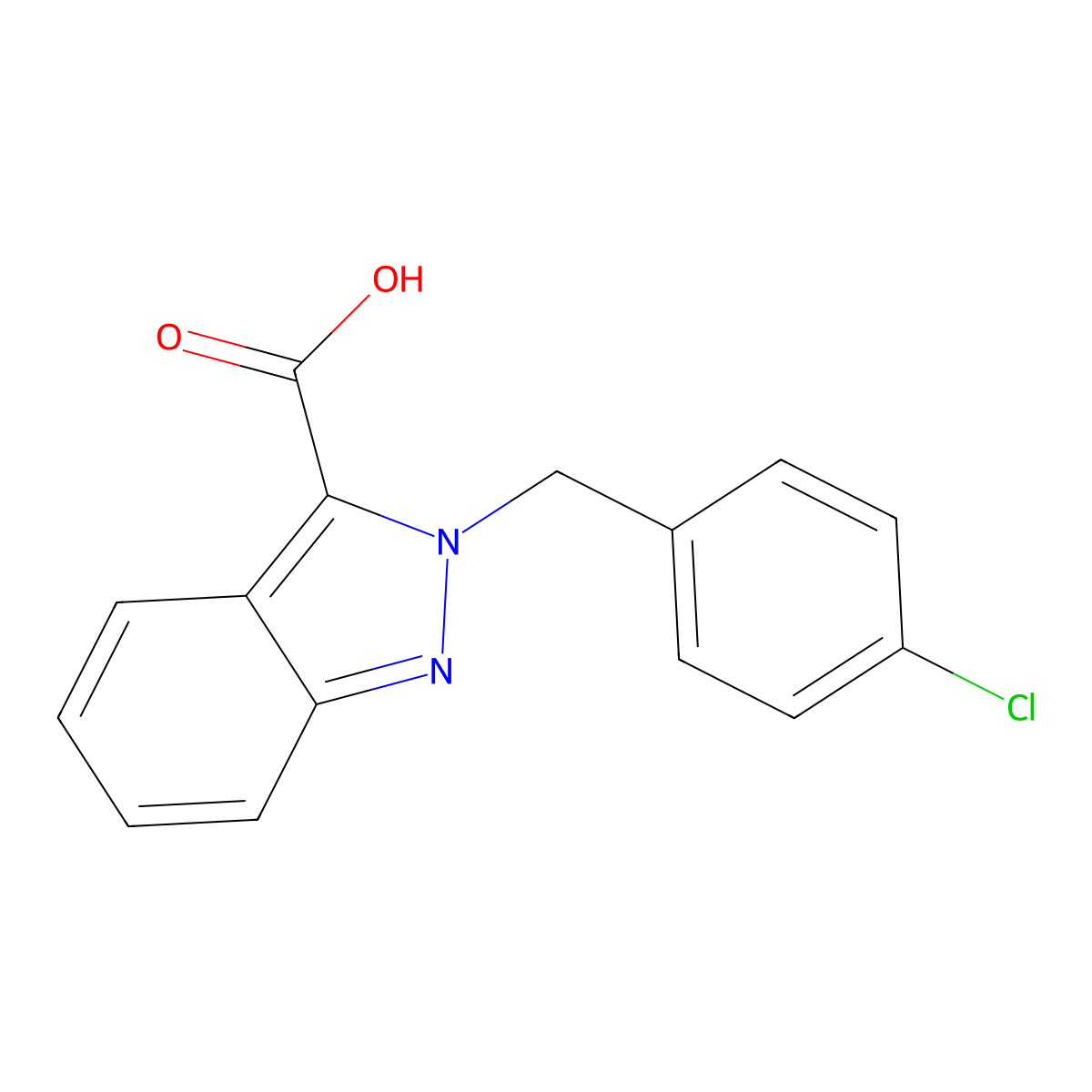 2-(4-Chlorobenzyl)-2H-indazole-3-carboxylic acid molecular structure, CAS 126861-66-3