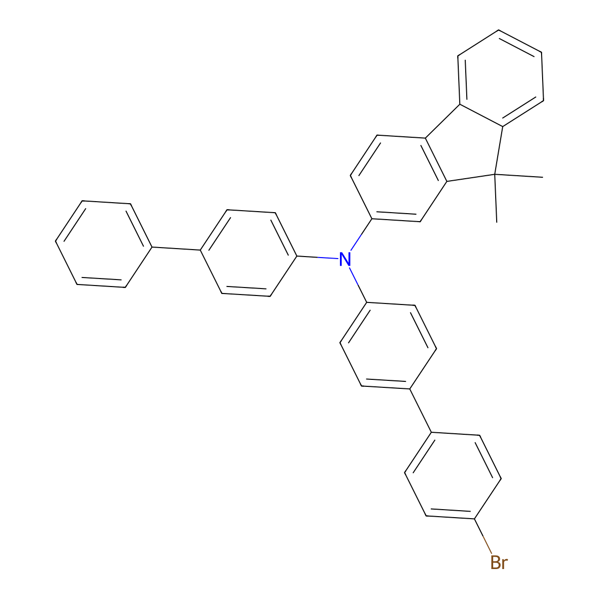 N-([1,1'-Biphenyl]-4-yl)-N-(4'-bromo-[1,1'-biphenyl]-4-yl)-9,9-dimethyl-9H-fluoren-2-amine molecular structure, CAS 1268621-99-3