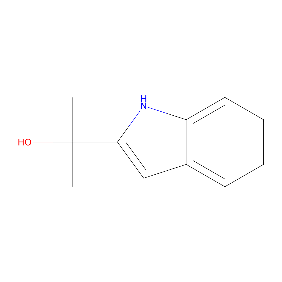 2-(1H-indol-2-yl)propan-2-ol molecular structure, CAS 126863-46-5