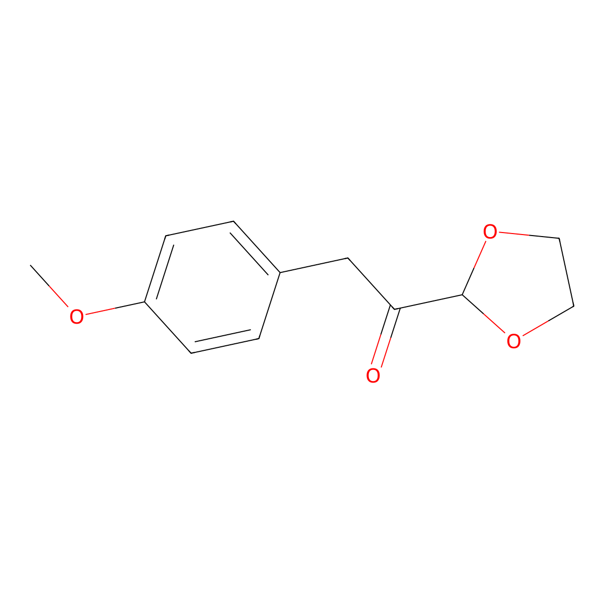 1-(1,3-Dioxolan-2-yl)-2-(4-methoxyphenyl)ethanone molecular structure, CAS 1268631-72-6
