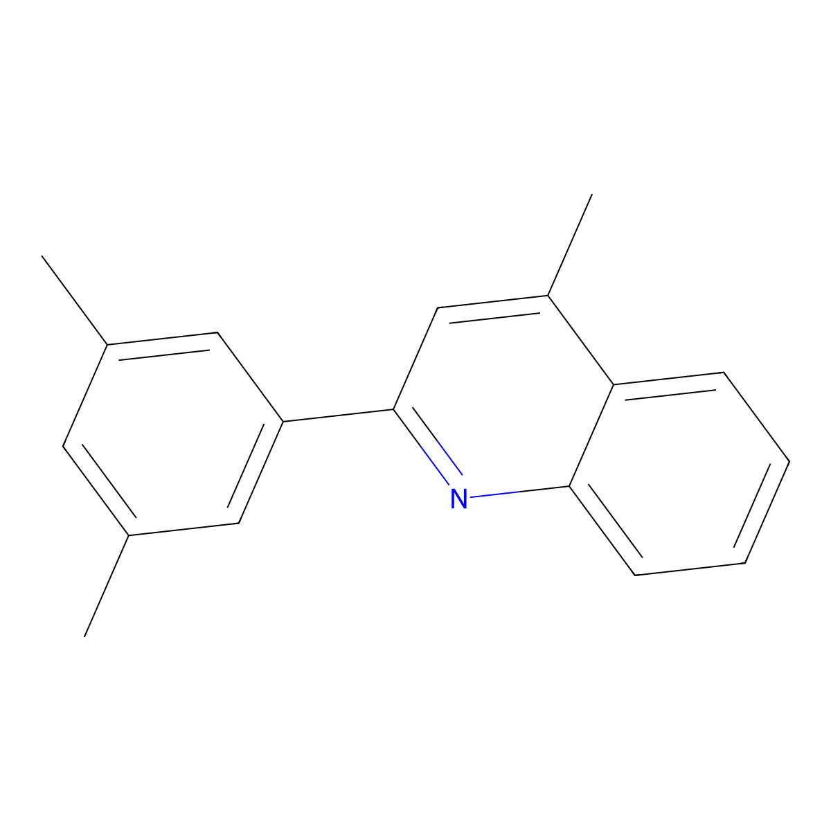 2-(3,5-Dimethylphenyl)-4-methylquinoline molecular structure, CAS 1268634-30-5