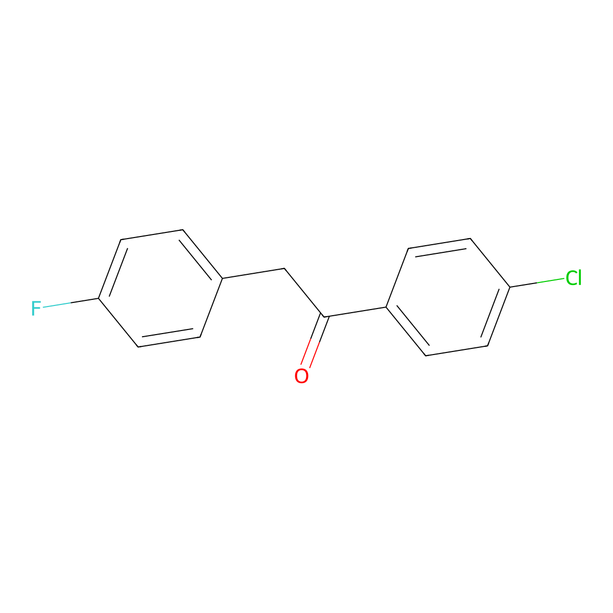 1-(4-Chlorophenyl)-2-(4-fluorophenyl)ethanone molecular structure, CAS 126866-15-7